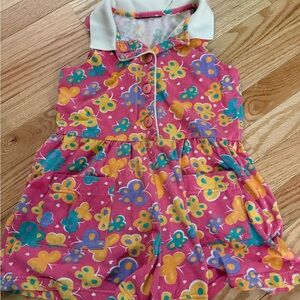 Vintage Floral Sleeveless Romper with Collar